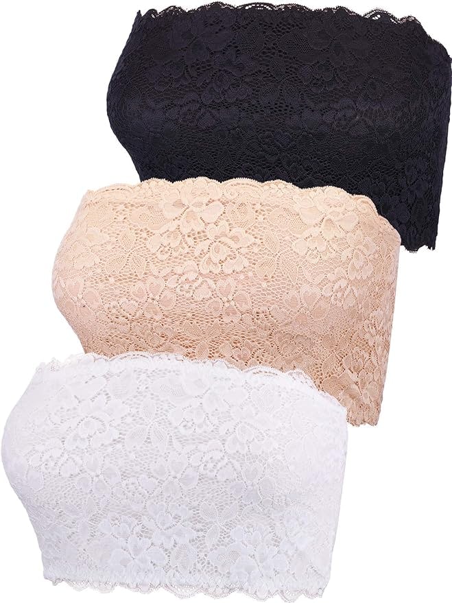 Boao Lace Bandeau Bras (3-Pack)