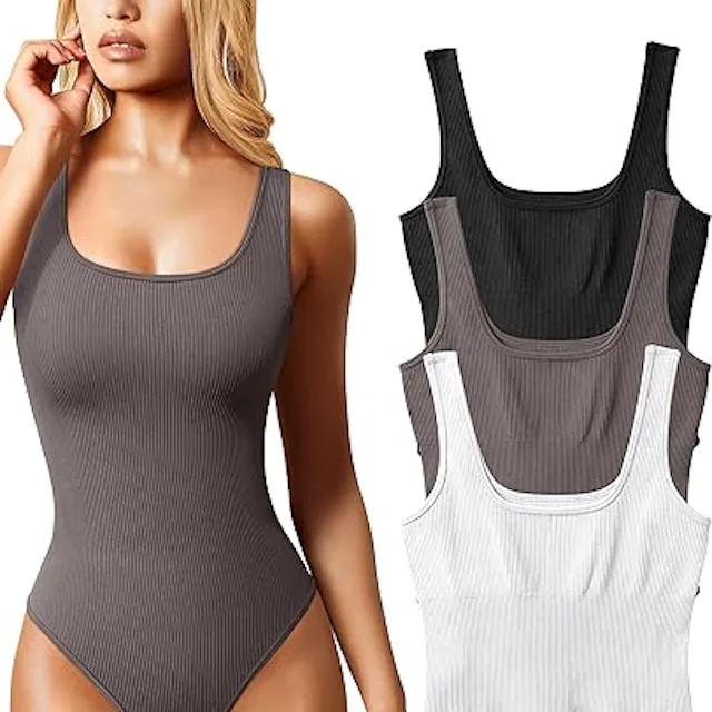 OQQ Women's 3 Piece Bodysuit