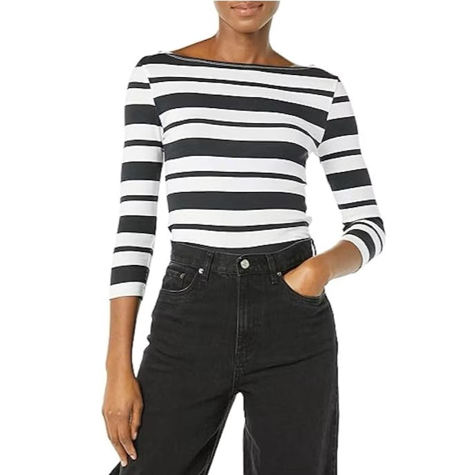 Slim-Fit  Boat Neck T-Shirt