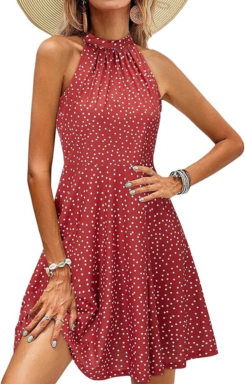 OUGES Halter Neck Sundress