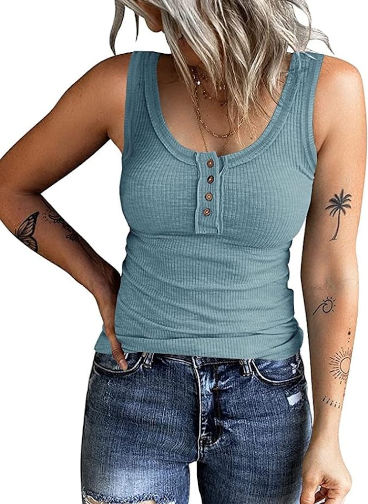 KINLONSAIR Henley Tank Top