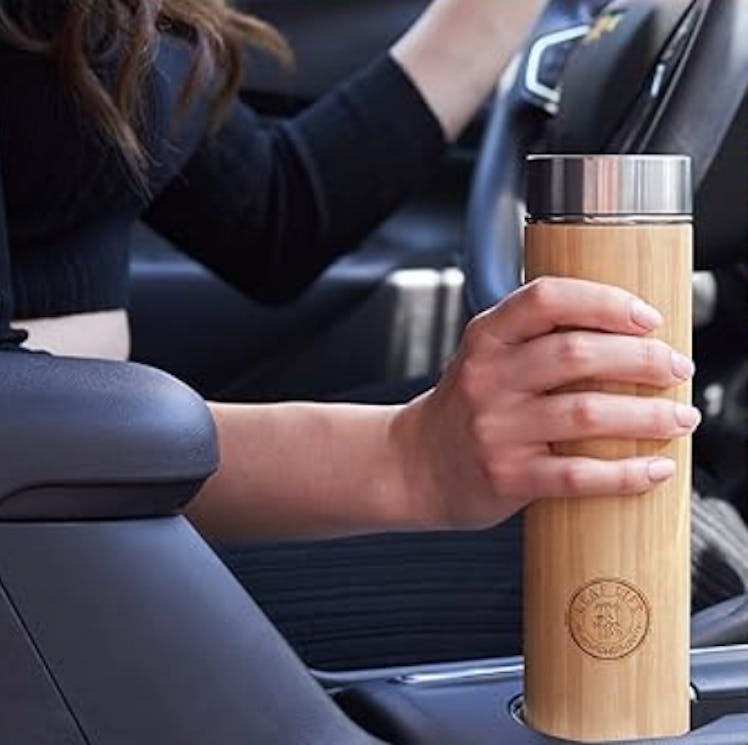 LeafLife Bamboo Thermos with Tea Infuser