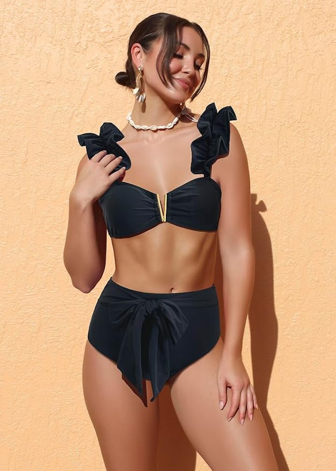 SPORLIKE High Waisted Flounce Bikini