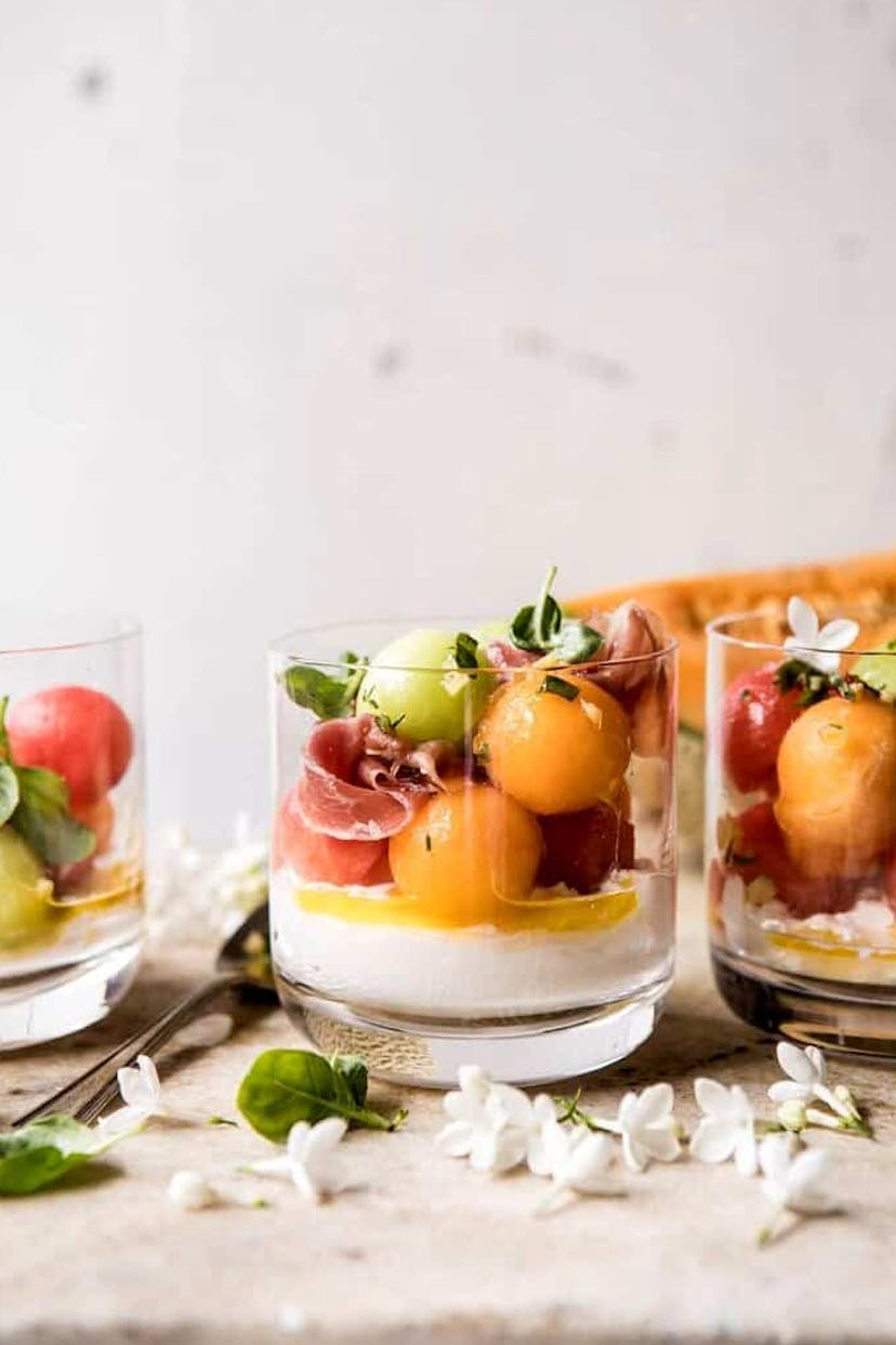 Melon caprese salad is a make-ahead summer appetizer idea to try.