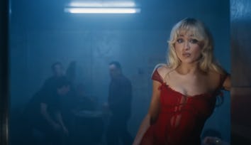 Sabrina Carpenter in her "Please Please Please" music video