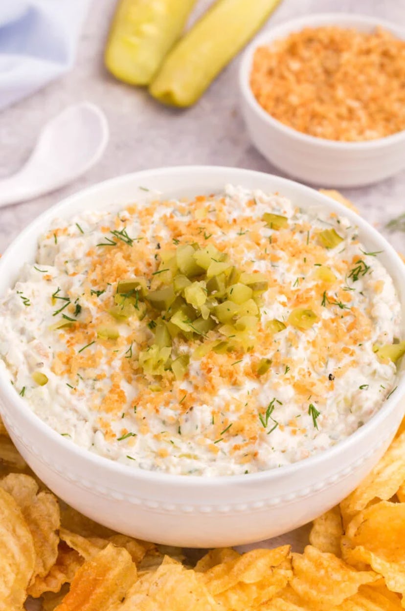 Fried pickle dip is a make-ahead summer appetizer idea to try.