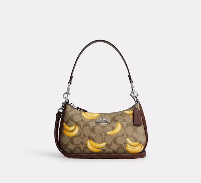 Teri Shoulder Bag In Signature Canvas With Banana Print