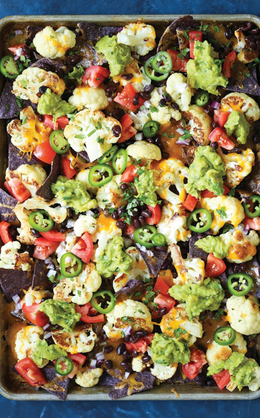 Sheet pan cauliflower nachos is a sheet pan summer dinner idea to try.