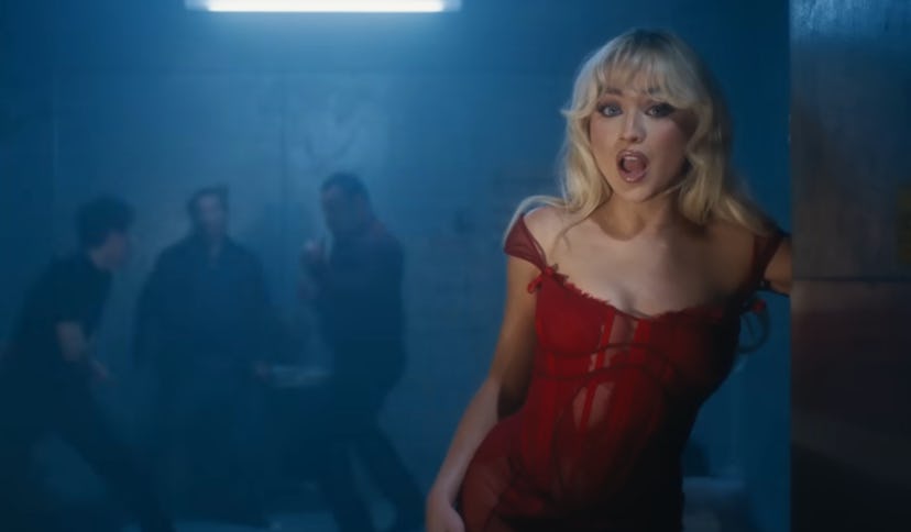 Sabrina Carpenter stars in her “Please Please Please” music video.