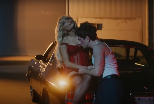 Sabrina Carpenter and Barry Keoghan in Sabrina's music video for her new single "Please, Please, Ple...
