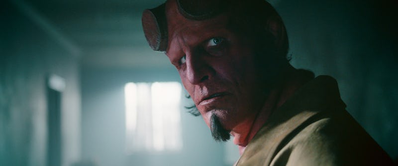 Hellboy (Jack Kesy) looks over his shoulder in Hellboy: The Crooked Man