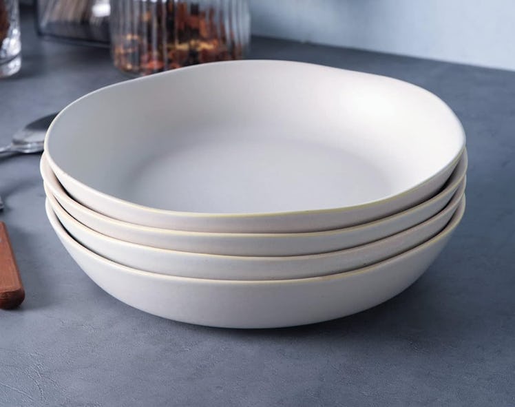 AmorArc 9.75'' Ceramic Large Pasta Bowls (Set of 4)