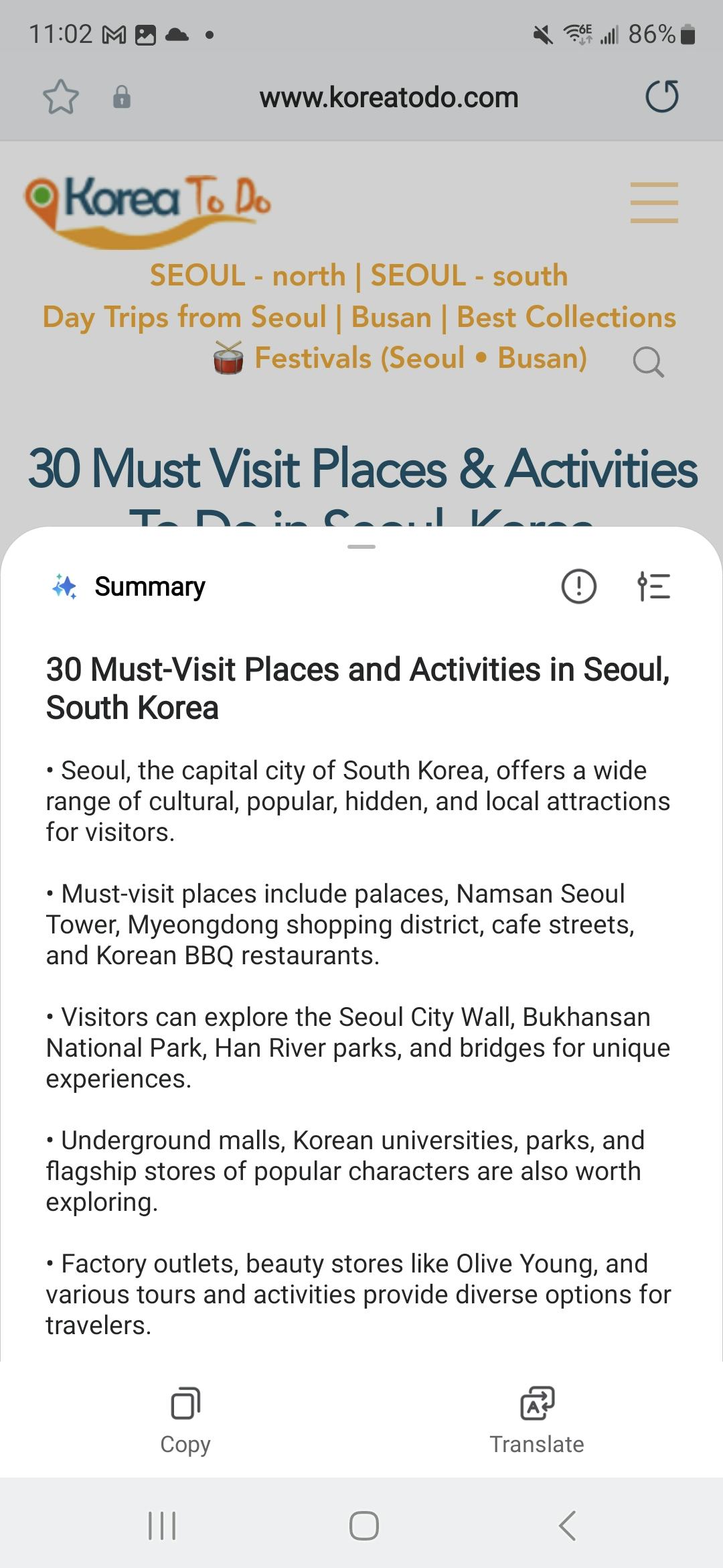 Samsung&rsquo;s Galaxy AI can summarize lengthy articles into bite-size bullets of key information.