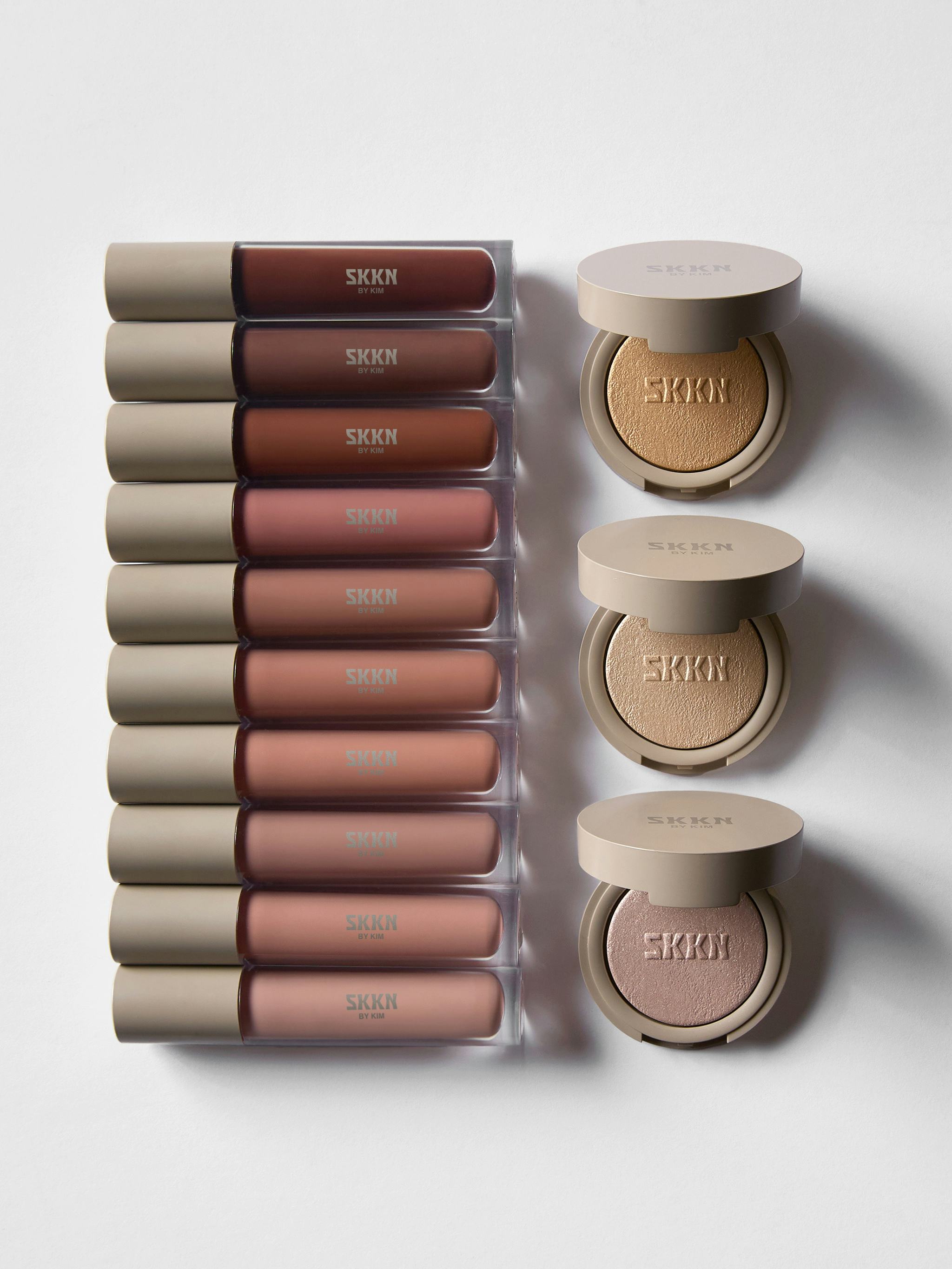 The SKKN BY KIM Lip Glosses and Highlighters are now available to shop.