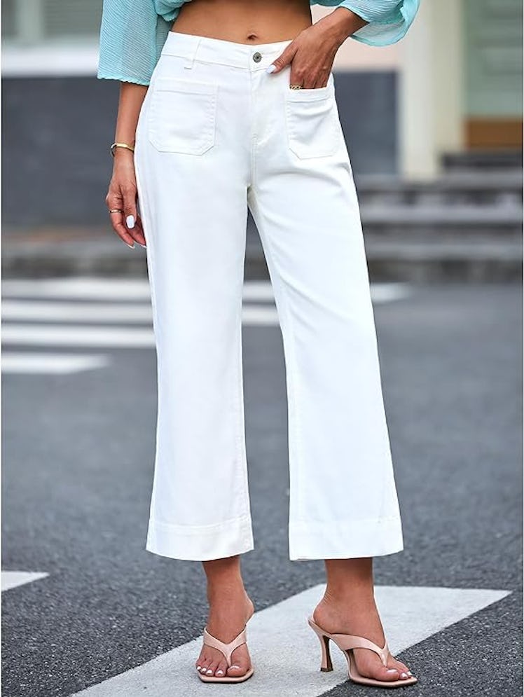 luvamia Cropped Wide Leg Jeans