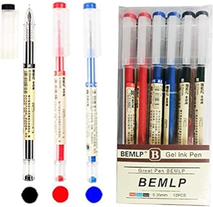 BEMLP Extra-Fine Gel Ballpoint Pens (12-Pack)