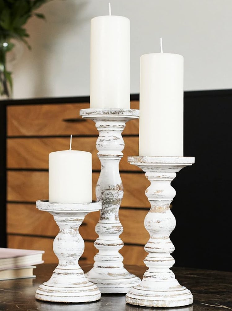 Luxe Designs Farmhouse Style Candle Holders (3 Pieces)