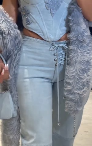 Kim Kardashian Wore Lace-Up Pants To Khloé’s Birthday Party