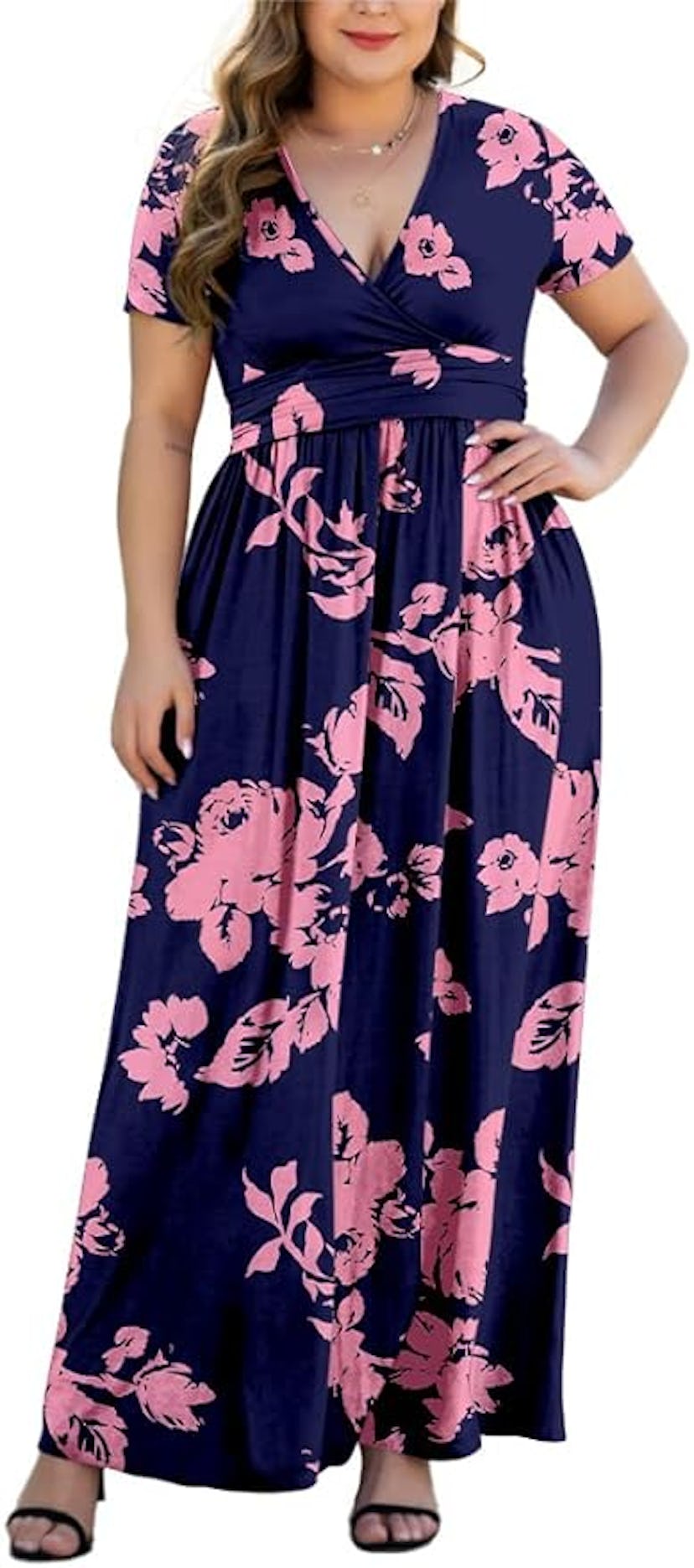 HAOMEILI Short Sleeve Maxi Dress