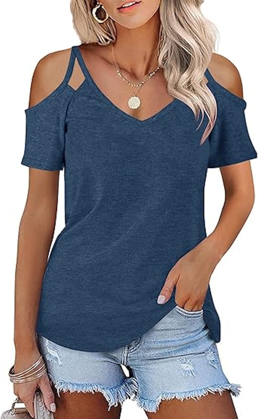 Minclouse Cold-Shoulder Top