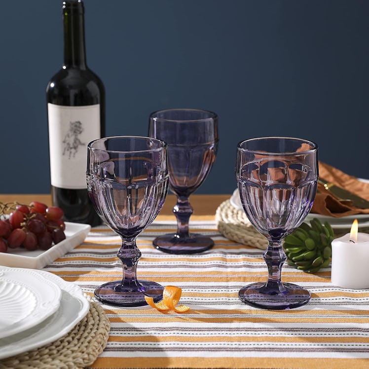 EAST CREEK Colored Glass Goblets (6-Pack)