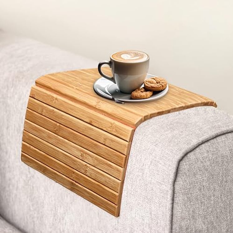 Hallops Bamboo Couch Arm Tray