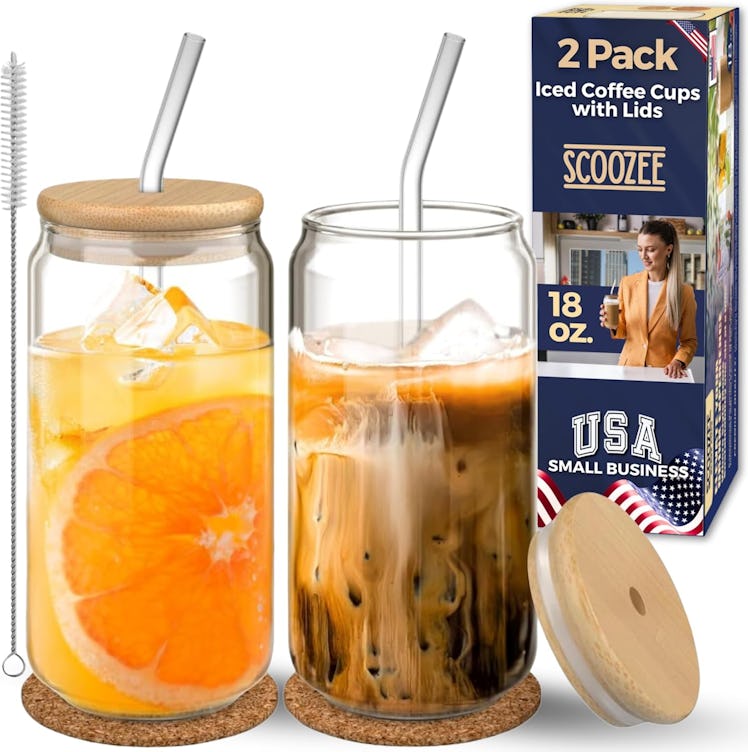 Scoozee Iced Coffee Cups with Lids (2-Pack)