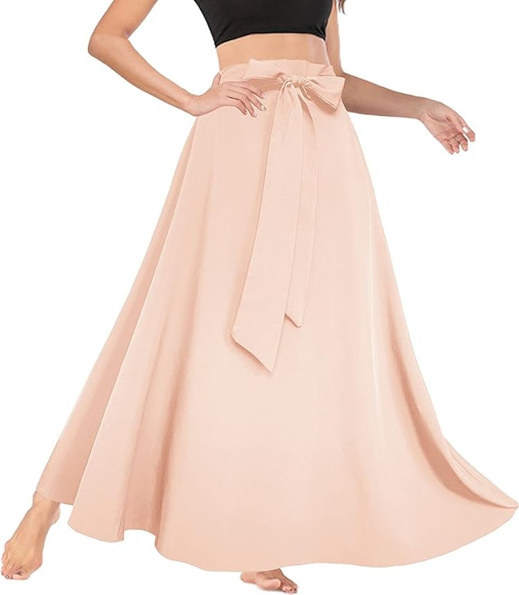 Afibi Tie-Front Flowy Maxi Skirt