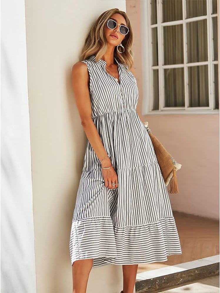 BROVAVE Sleeveless Shirt Dress