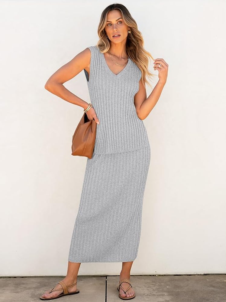 ANRABESS Knit Skirt Set (2 Pieces)