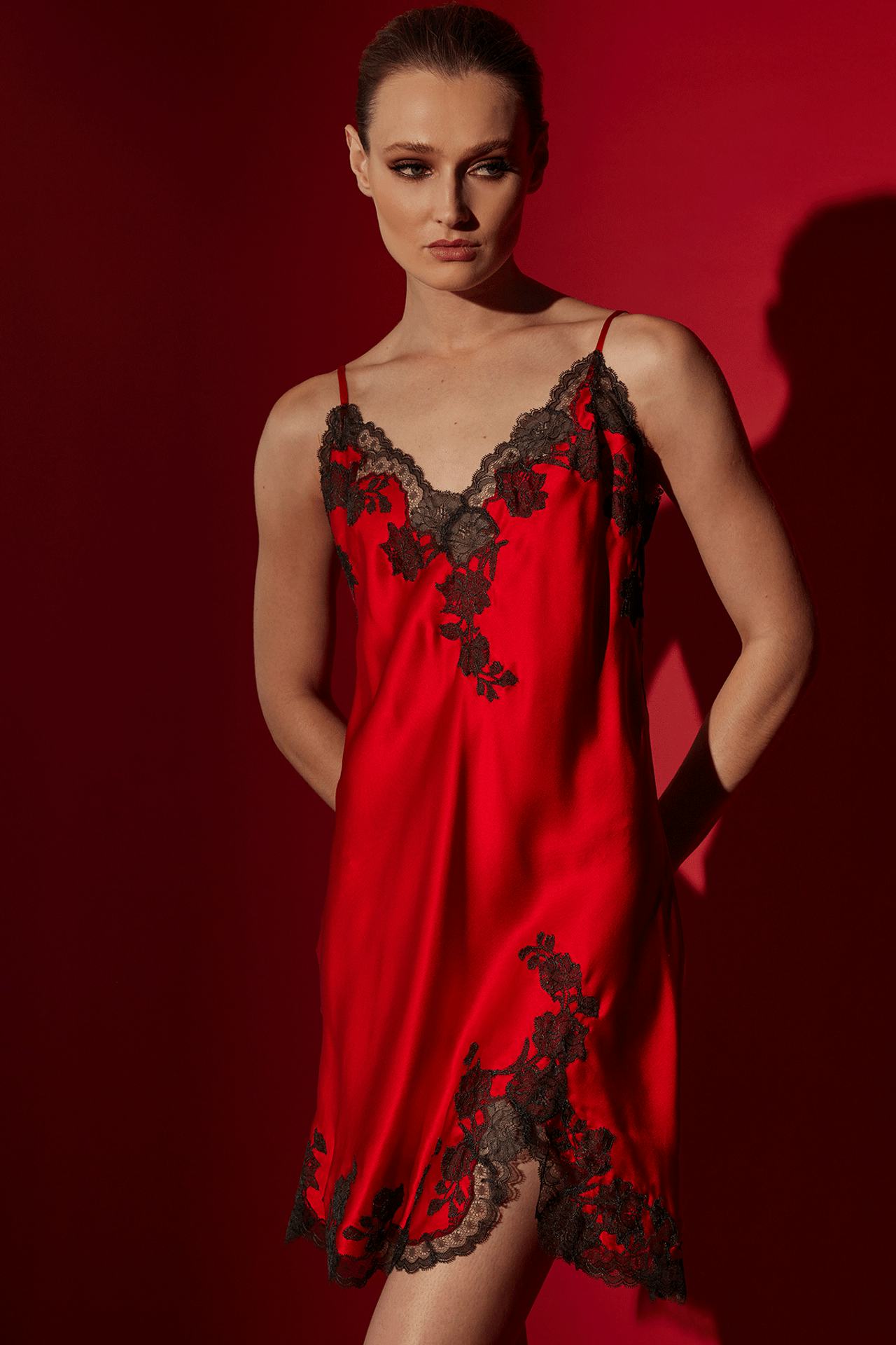 Lolita Lace Trim Silk Chemise