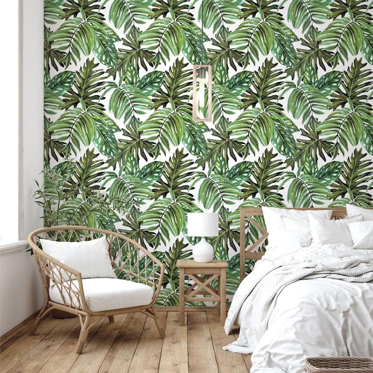 lenify Peel-&-Stick Palm Leaf Wallpaper