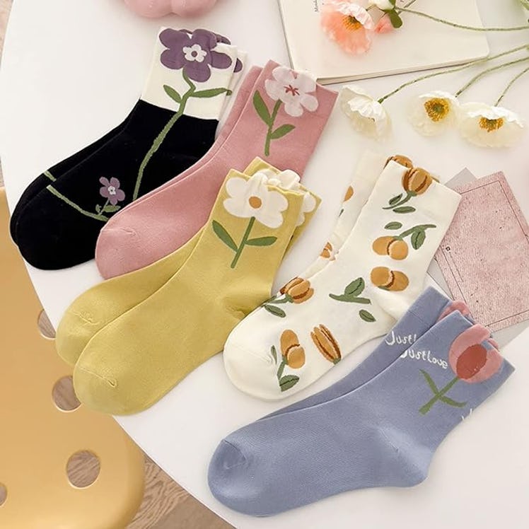 MeganJDesigns Cotton Socks (5 Pairs)