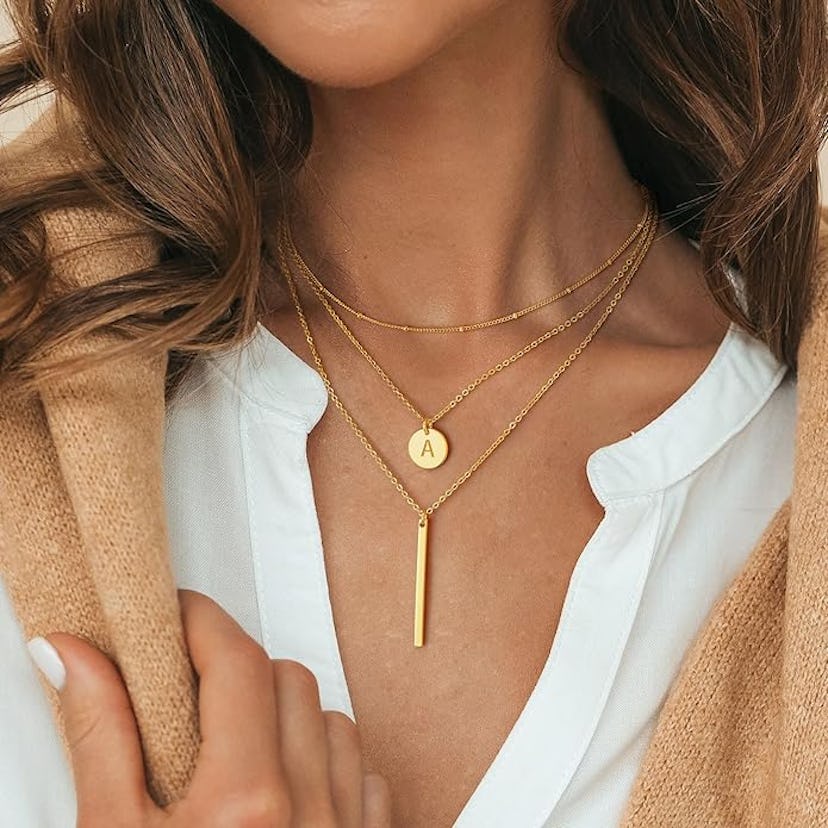 Vjoypro Initial Layered Necklaces 