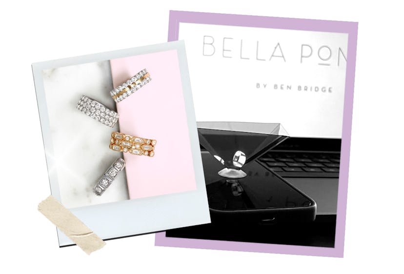 3D hologram of custom, engraved Bella Ponte ring.