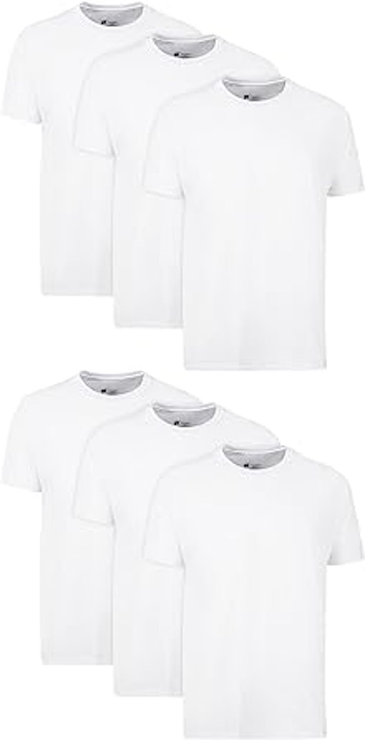 Hanes 100% Cotton Crew-Neck Undershirts (6-Pack)