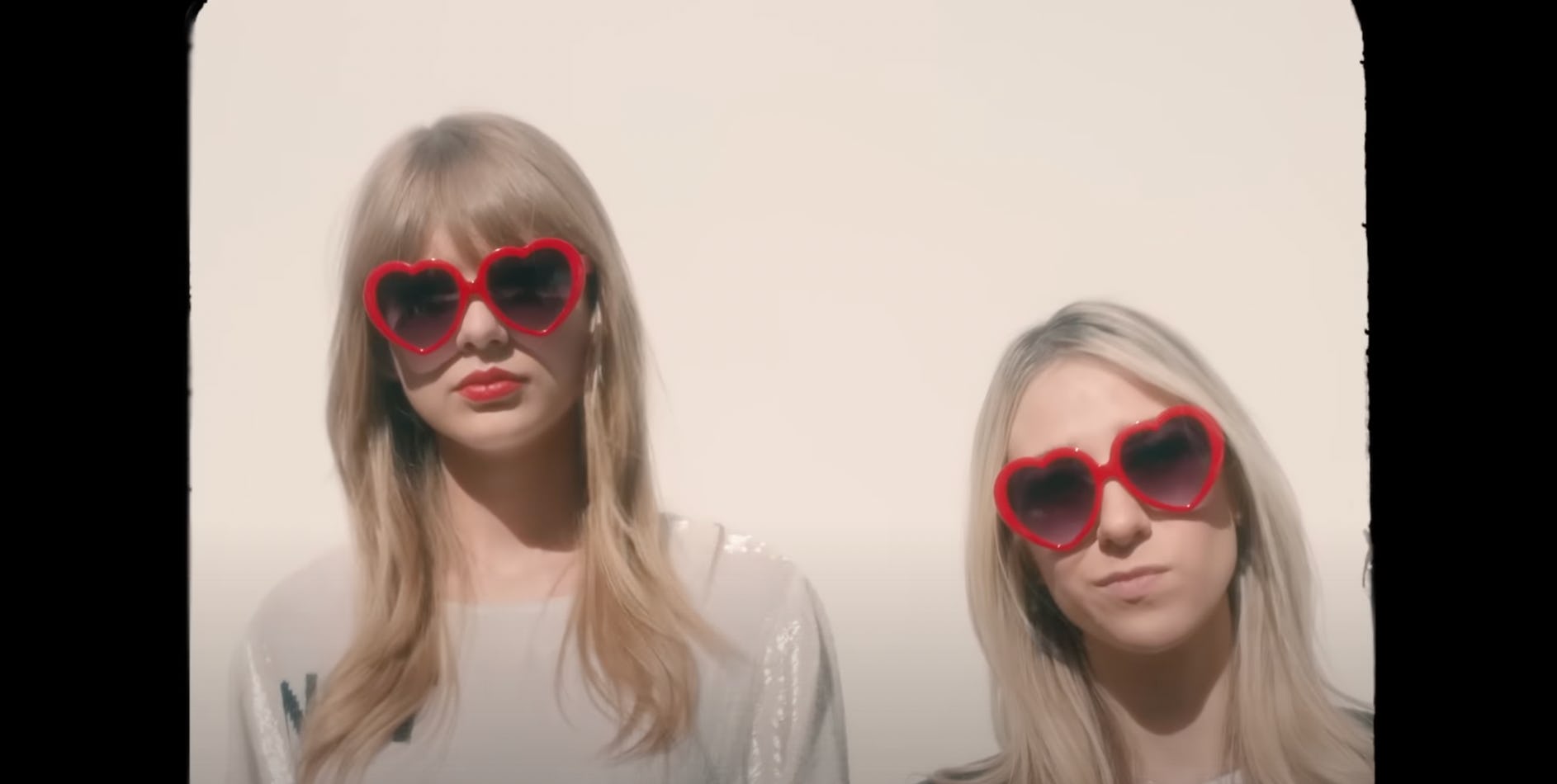 Taylor Swift&rsquo;s heart-shaped sunglasses in the “22” music video.
