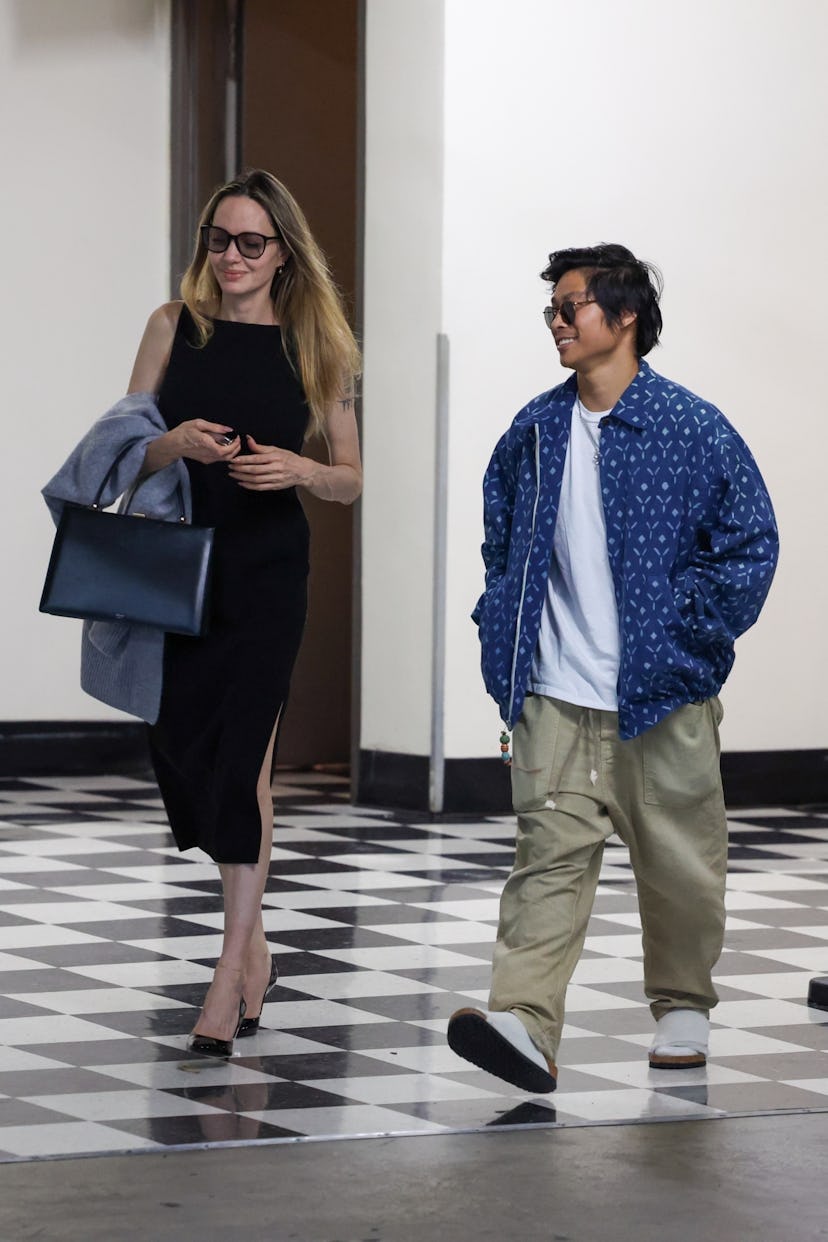 Angelina and Pax Jolie in Los Angeles on July 13, 2024.