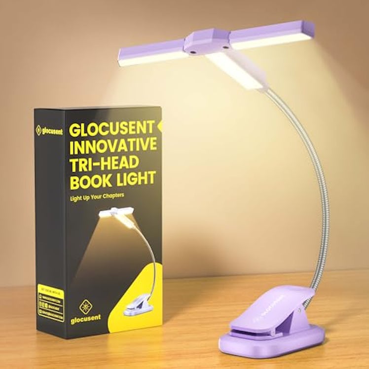 Glocusent Innovative Tri-Head Book Light 