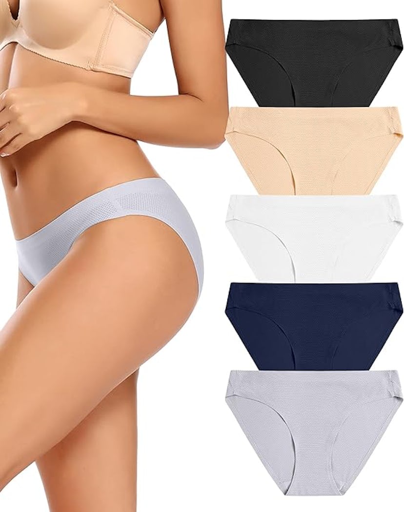 voenxe Women Bikini Underwear (5-Pack)