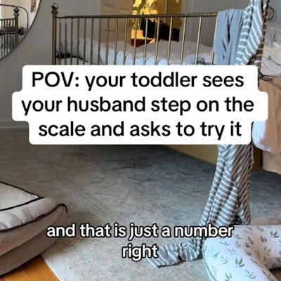 Watch This Sweet Moment A Dad Explained To His Toddler What Stepping On A Scale Means