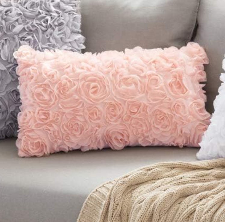 MIULEE 3D Chiffon Rose Flower Pillow