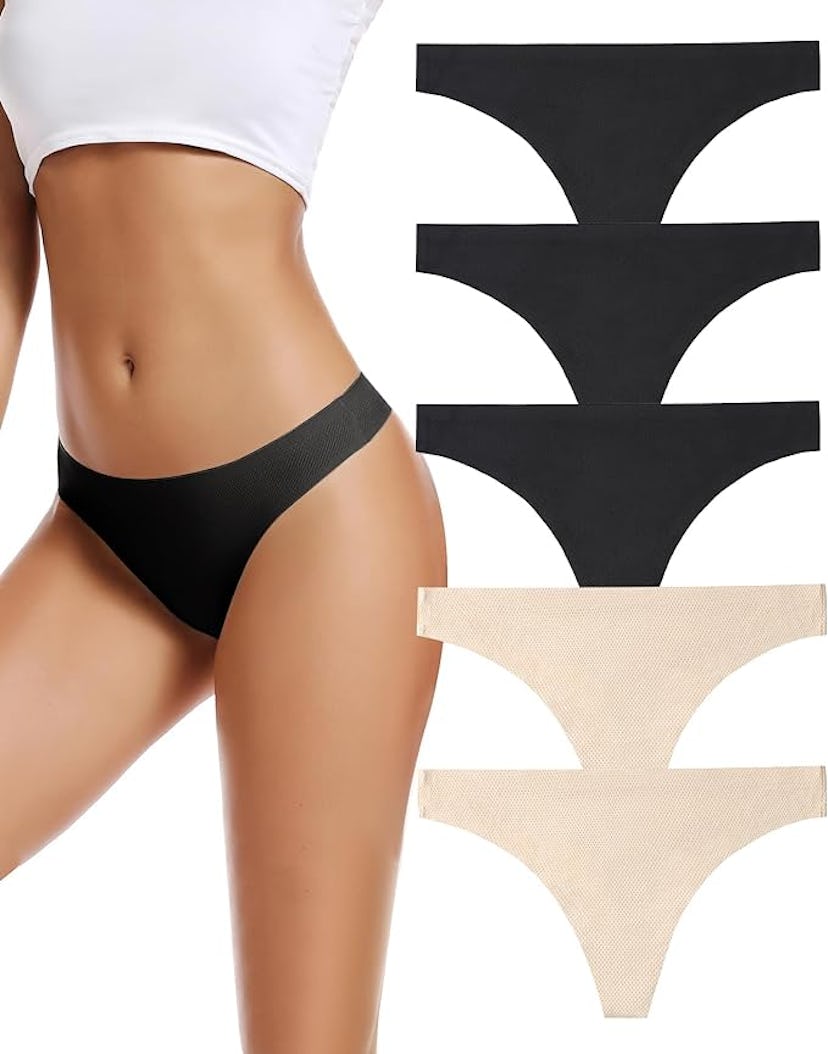 voenxe Seamless Thongs (5-Pack)