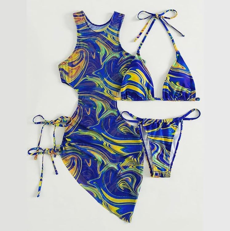 Strackvial High Neck Bathing Suit Set (3-Pieces)