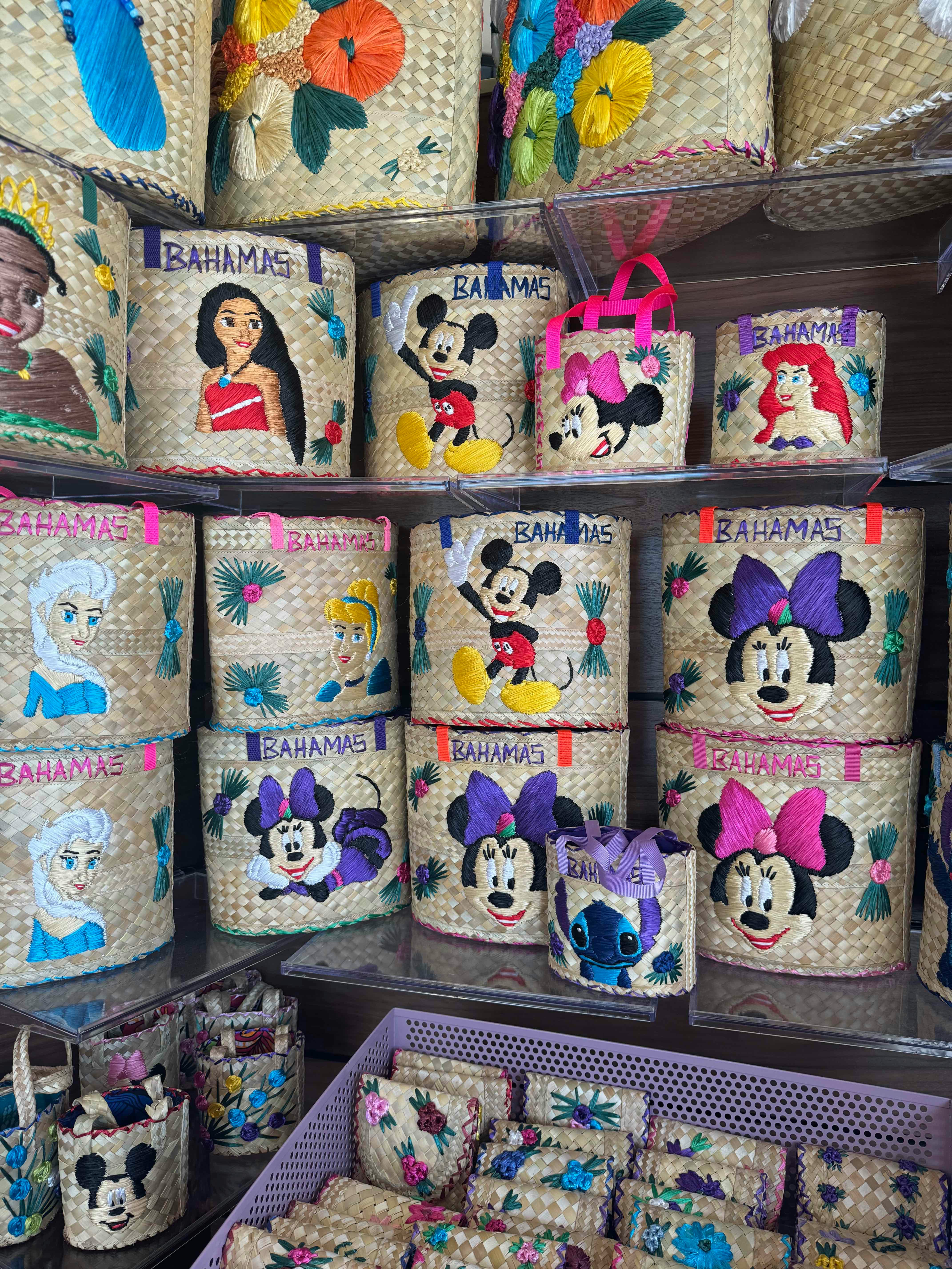 Woven Disney bags available to purchase from Disney T&rsquo;ings on Lookout Cay