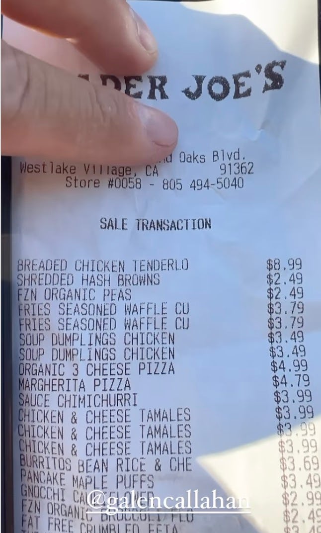 A Dad's Viral Trader Joe's Grocery Receipt Highlights The Hard Reality For Big Families