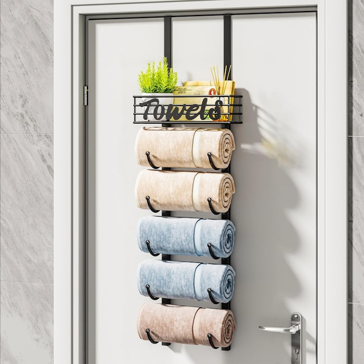 HapiRm 6-Tier Over The Door Towel Rack