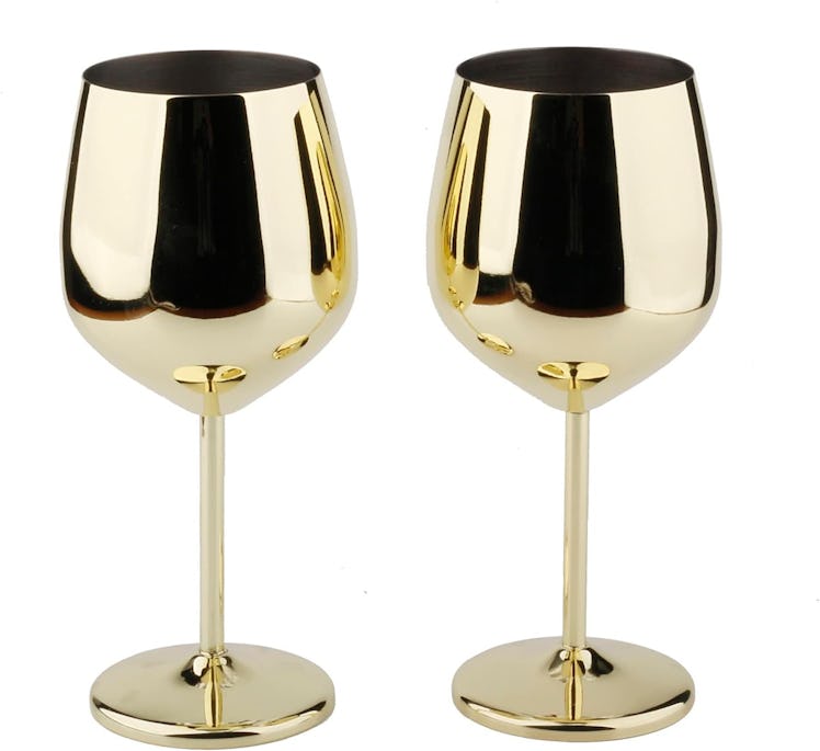 Arora Stainless Steel Wine Glasses (Set Of 2)