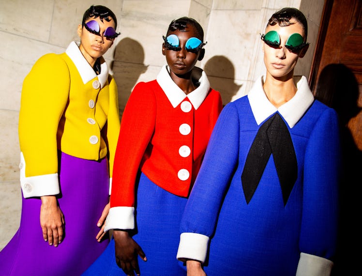 three models backstage at the marc jacobs show