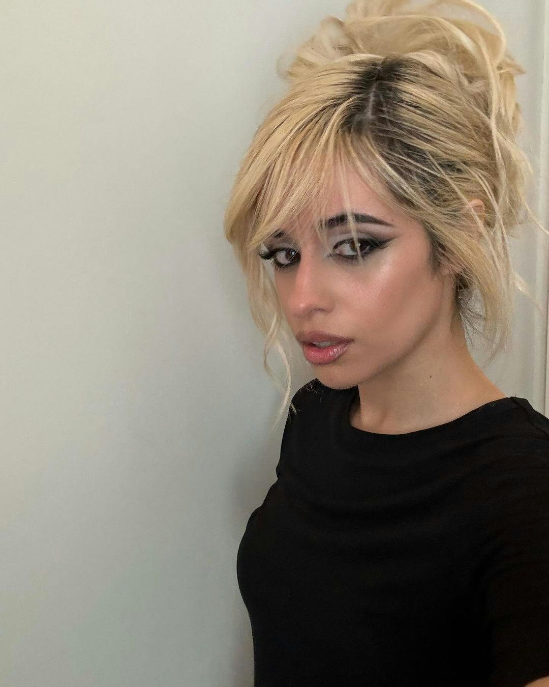 Camila Cabello rocks a sultry Pamela Anderson-inspired updo.